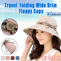 Women's Wide Brim Foldable Sun Hat with Bow - Red - view 2
