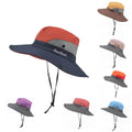 Women's Wide Brim Ponytail Sun Hat with UV Protection - Purple and Grey - view 3