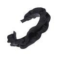 Women's Wide Ruffled Cloth Headband - Black