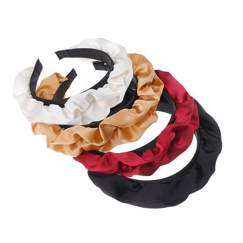 Women's Wide Ruffled Cloth Headband - Khaki - view 3