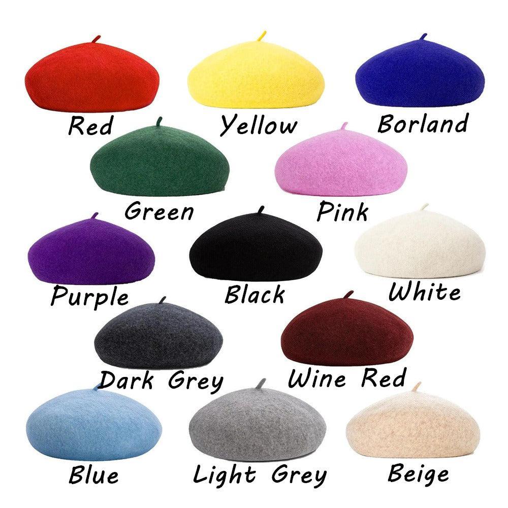 Women's Wool French Beret Hat - Black - view 4