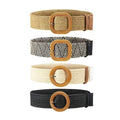 Women's Woven Belt Set with Round and Square Buckles, Pack of 4 - view 2
