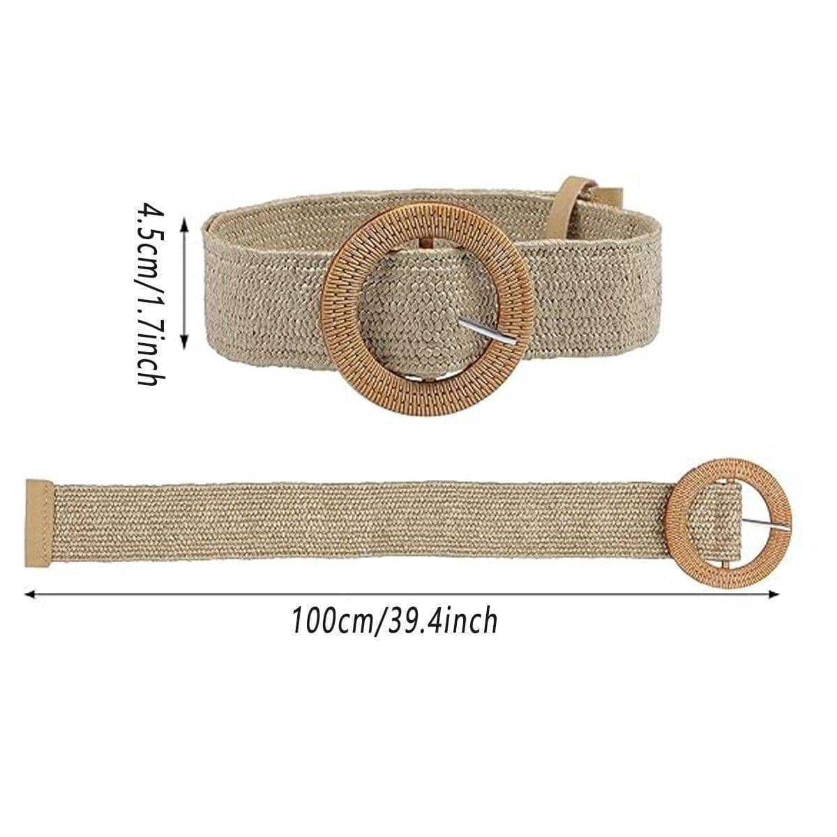 Women's Woven Belt Set with Round and Square Buckles, Pack of 4 - view 3