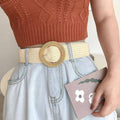 Women's Woven Belt Set with Round and Square Buckles, Pack of 4 - view 4