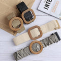 Women's Woven Belt Set with Round and Square Buckles, Pack of 4 - view 5