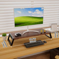 Wood and Metal Desktop Monitor Stand Riser with Hidden Storage for Home Office - view 3
