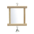 Wood Bird Mirror with Bell Hanging Toy for Parrot and Budgie Cage - view 2