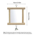 Wood Bird Mirror with Bell Hanging Toy for Parrot and Budgie Cage - view 3