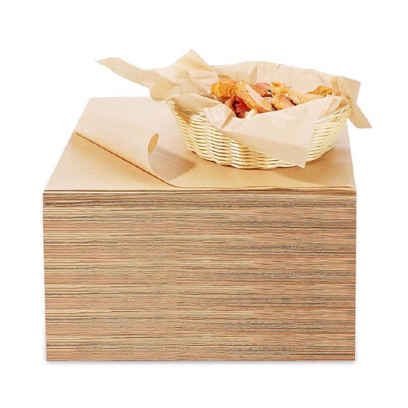 Wood Colour BBQ Parchment Paper Sheets - Rectangular 20 x 30cm, Pack of 200