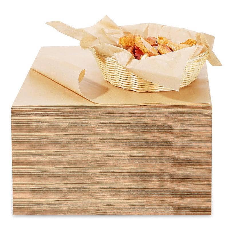 Wood Colour BBQ Parchment Paper Sheets - Rectangular 25 x 35cm, Pack of 200