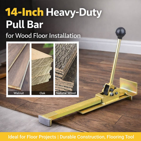 Wood Floor Installation Pull Bar, Ratchet Gap Setter for Solid Wood, Laminate and Composite Flooring