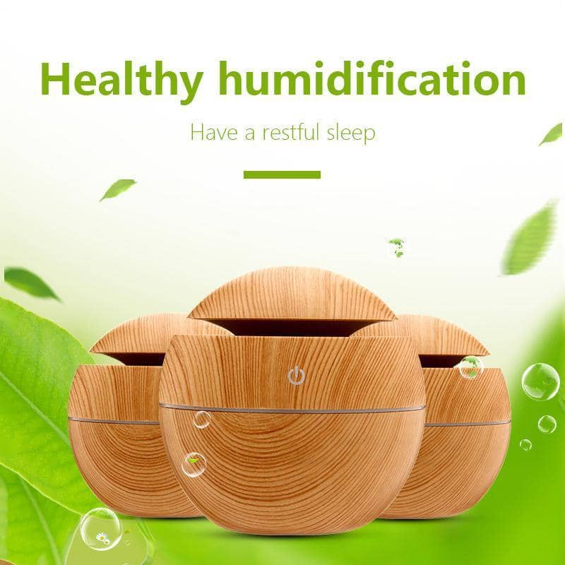 Wood Grain Ultrasonic Aroma Diffuser and Air Humidifier with LED Night Light - view 5