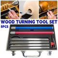Wood Lathe Turning Tool Set 8 Piece High Speed Steel for Woodworking Craft and DIY