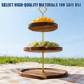 Wooden 3 Tier Cake Stand - Rustic European Style Dessert Tray Server - view 4