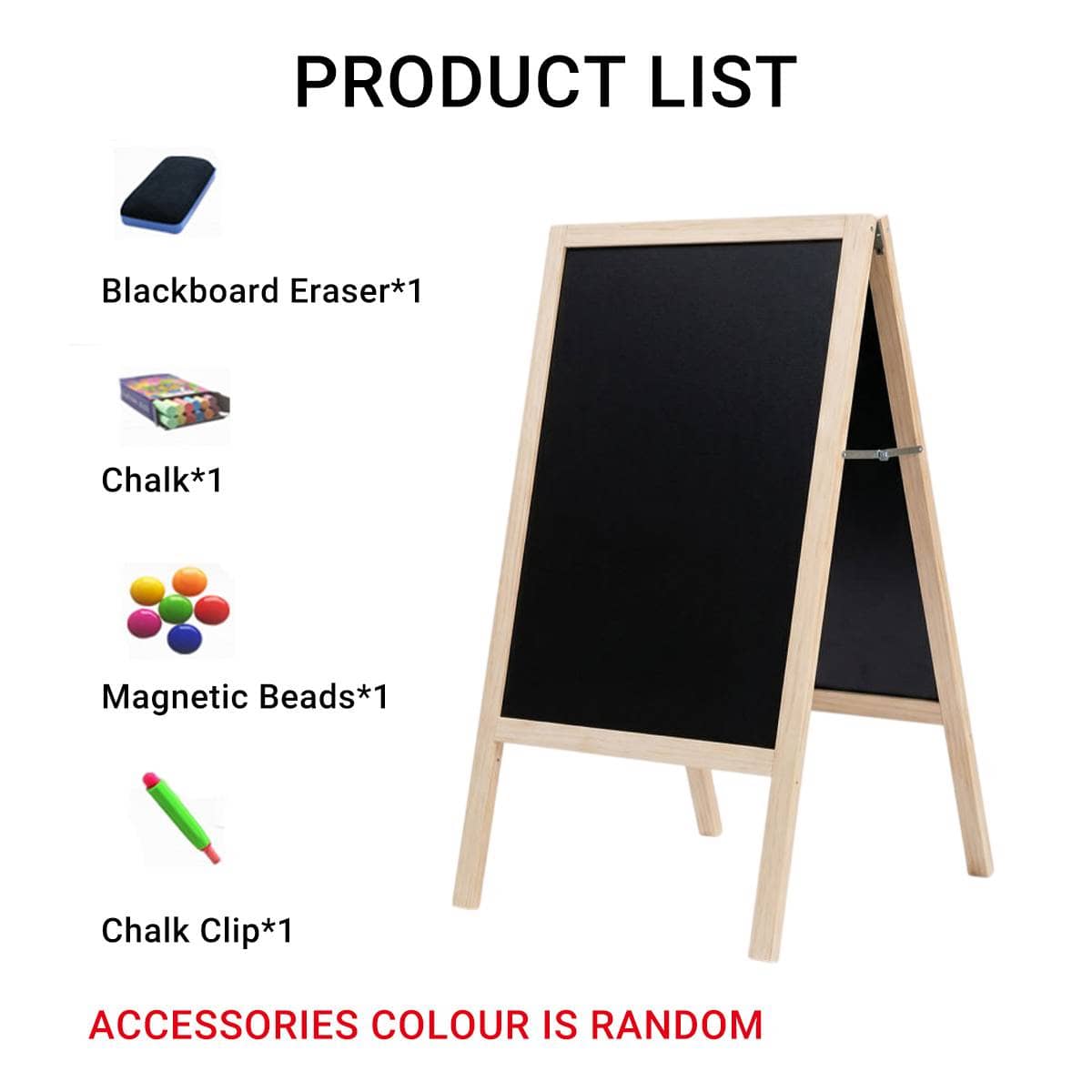 Wooden A Frame Chalkboard Menu Display Board 95 x 53 cm Foldable - view 4