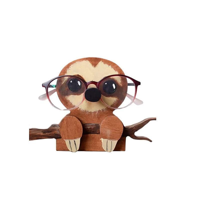 Wooden Animal Glasses Rack Display Holder - Sloth Design