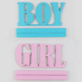 Wooden Baby Shower Boy and Girl Letter Centrepiece Set - Blue and Pink, 20 x 11 x 4 cm - view 5
