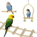 Wooden Bird Chew Toys 9 Piece Set with Swing and Hanging Bridge for Parrots - view 4