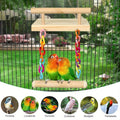 Wooden Bird Perch Platform Swing Toy - Bead Swing with Bells - view 5