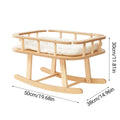 Wooden Cat Rocking Bed with Breathable Cushion, White - view 3