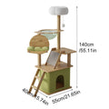 Wooden Cat Tree with Viewing Capsule and Cushioned Bed, 140 cm - view 3