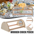 Wooden Chick Perch Stand with Mirror, Small Bird Play Rack