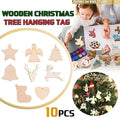 Wooden Christmas Hanging Ornaments for DIY Crafts, 10 Pack - Star - view 2