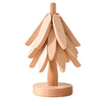 Wooden Christmas Tree Trivet for Hot Dishes - Beige, Pack of 3