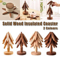 Wooden Christmas Tree Trivet for Hot Dishes - Beige, Pack of 4 - view 2