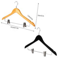 Wooden Clothes Hangers with Non-Slip Clips - Natural Wood, Pack of 10 - view 4