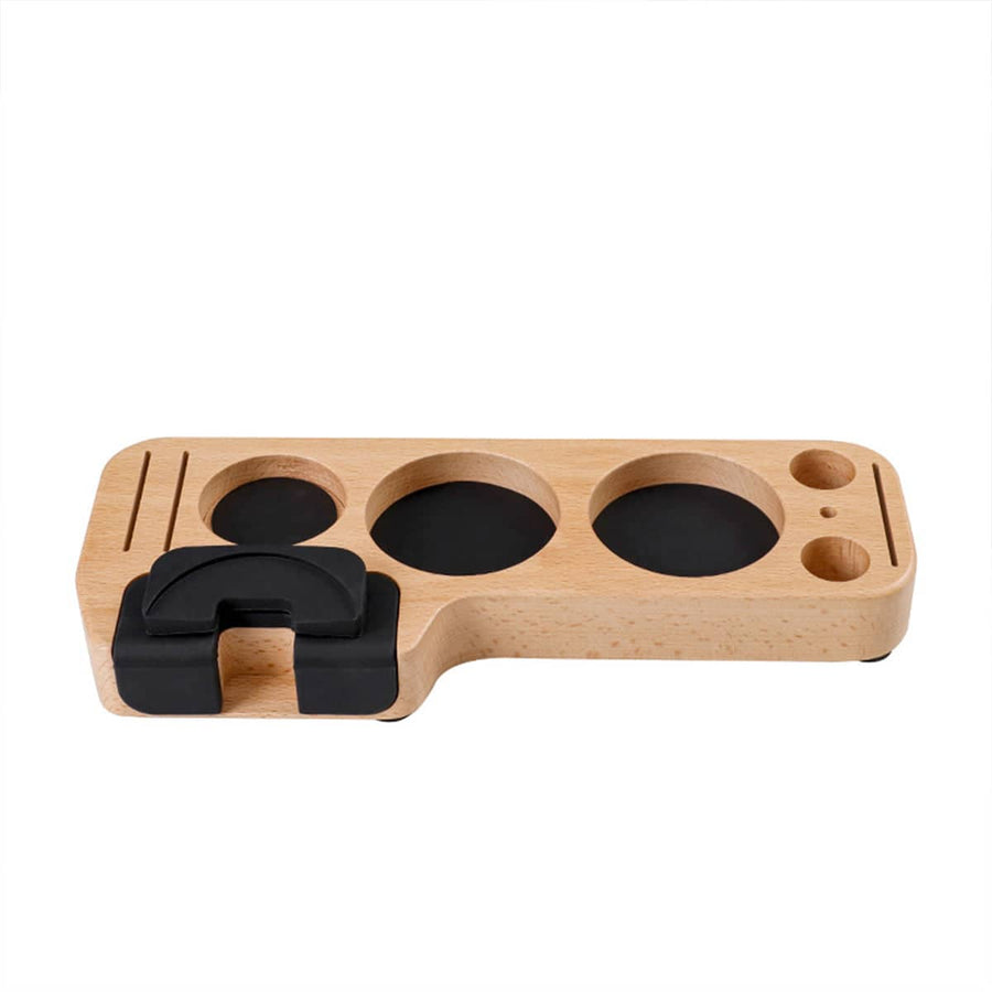 Wooden Coffee Tamper Holder with Anti-Slip Base - Beech