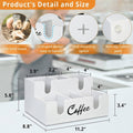 Wooden Desktop Coffee Storage Box Multi-Compartment for Pods, Sugar and Creamer - White - view 5