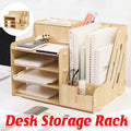Wooden Desktop File Organiser for Office and Home, Document Storage Rack