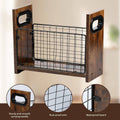 Wooden Desktop Storage Basket with Wire Grid - Rustic 29 x 12 x 23 cm - view 4