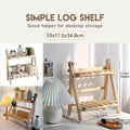 Wooden Double-Layer Desktop Storage Rack - 33 x 17.5 x 34.8 cm - view 4