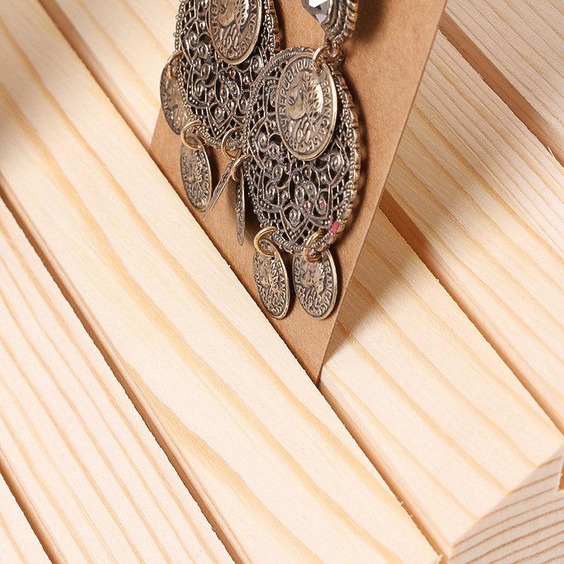 Wooden Earrings and Studs Display Rack Jewellery Stand, 3-Piece Set - Brown - view 9