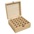 Wooden Essential Oil Storage Box with 25 Compartments and Metal Latch - view 2