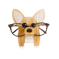 Wooden Eyeglasses Holder Stand for Desk - Dog Design