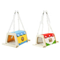 Wooden Felt Parrot Nest Hideaway with Standing Perch for Bird Cage - Red - view 3