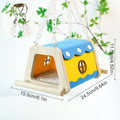 Wooden Felt Parrot Nest Hideaway with Standing Perch for Bird Cage - Red - view 4