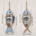 Wooden Fish Wall Hanging Decor, Nautical Style - Head and Tail Fish Bones - view 4