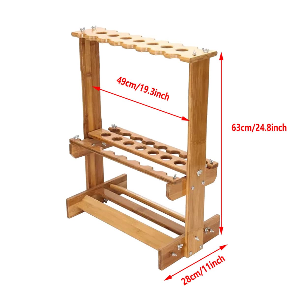 Wooden Fishing Rod Display Rack, Bamboo Storage Stand for 21 Rods, Garage and Shop Organiser - view 3
