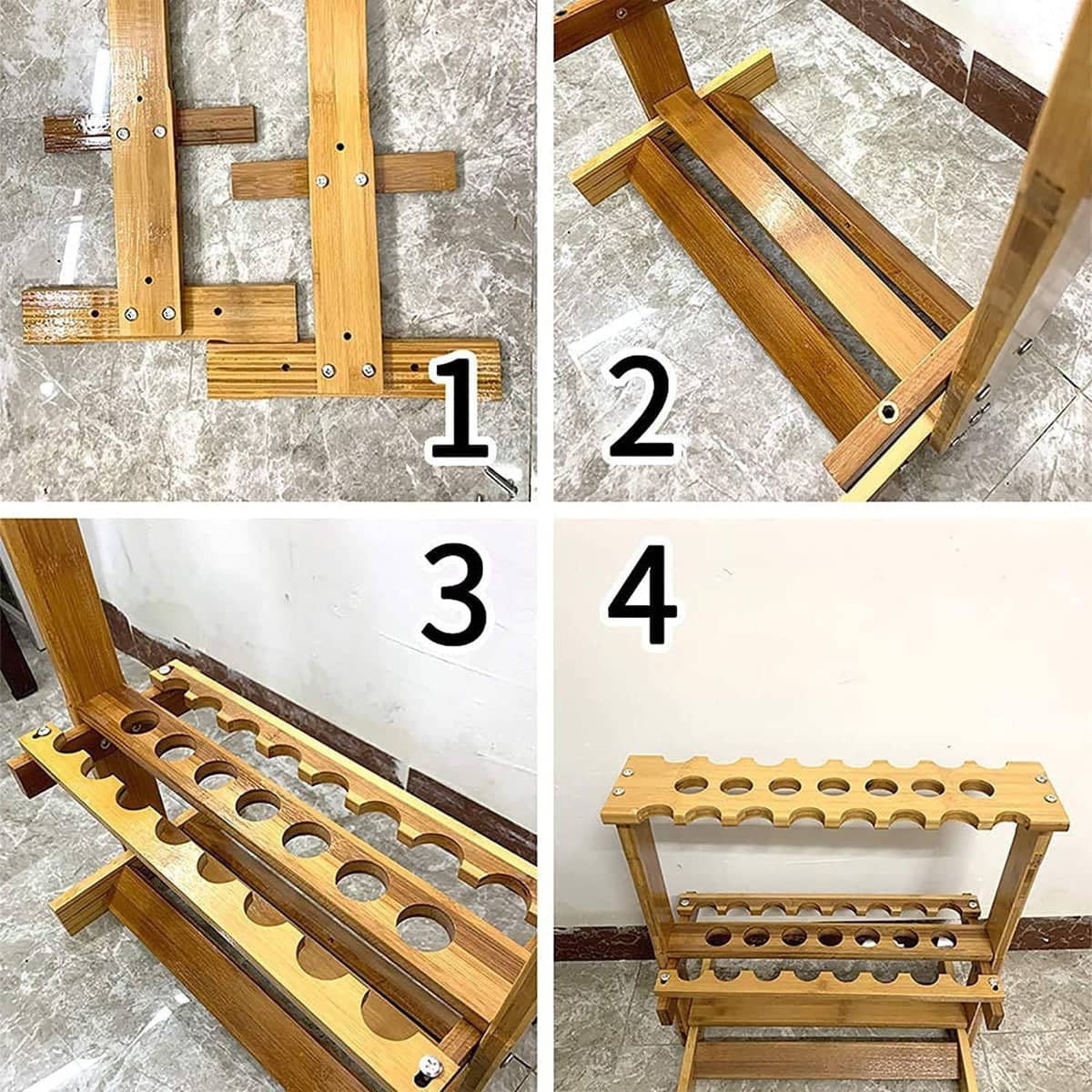 Wooden Fishing Rod Display Rack, Bamboo Storage Stand for 21 Rods, Garage and Shop Organiser - view 4