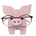 Wooden Glasses Display Stand Rack Holder - Pig Design