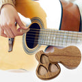 Wooden Guitar Pick Holder Plectrum Case, Compact Guitar-Shaped Storage Box - view 5