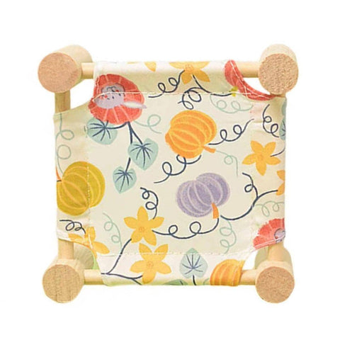 Wooden Hamster Bed with Washable Fabric, 23 x 23 x 10 cm - Pumpkin