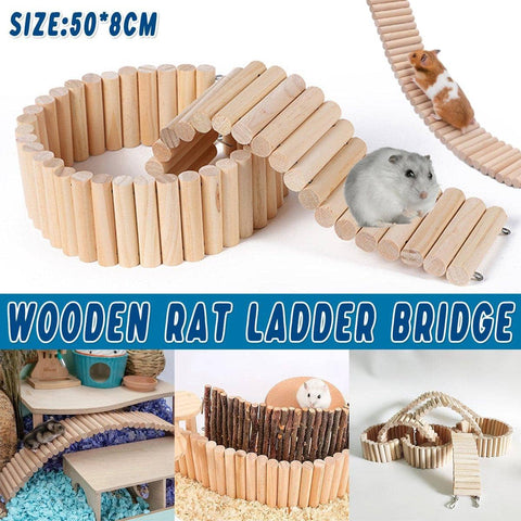 Wooden Hamster Climbing Ladder and Bridge, 50 x 8 cm