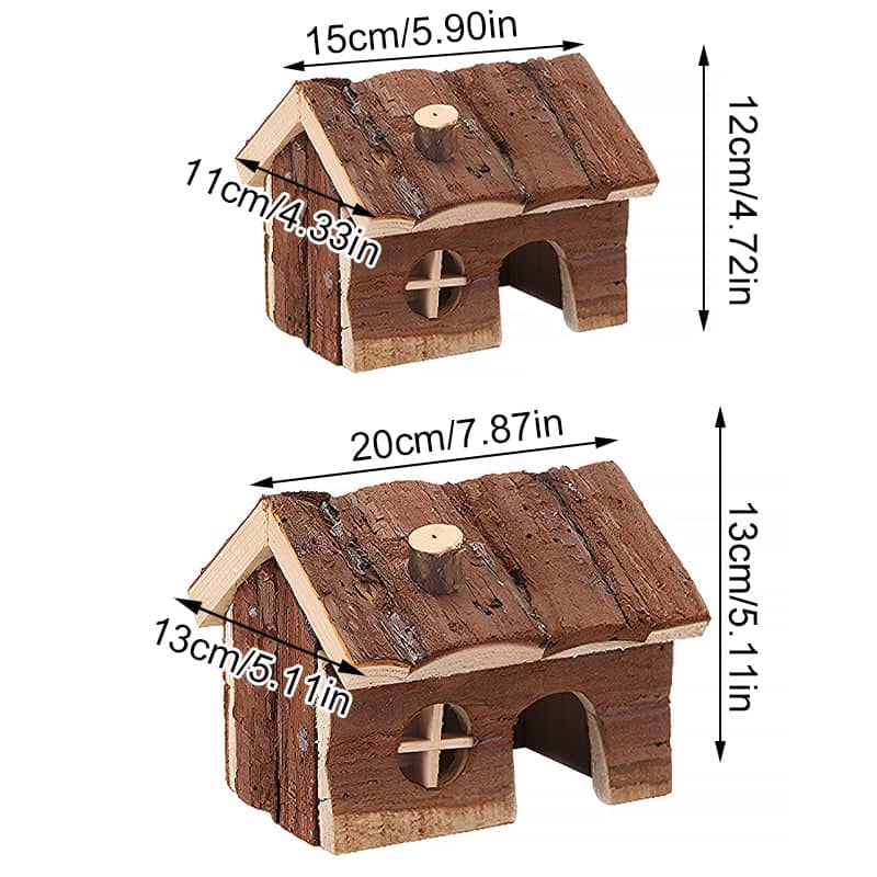 Wooden Hamster House Pet Nest Durable Small Animal Shelter - Small (15 x 11 x 12 cm) - view 4