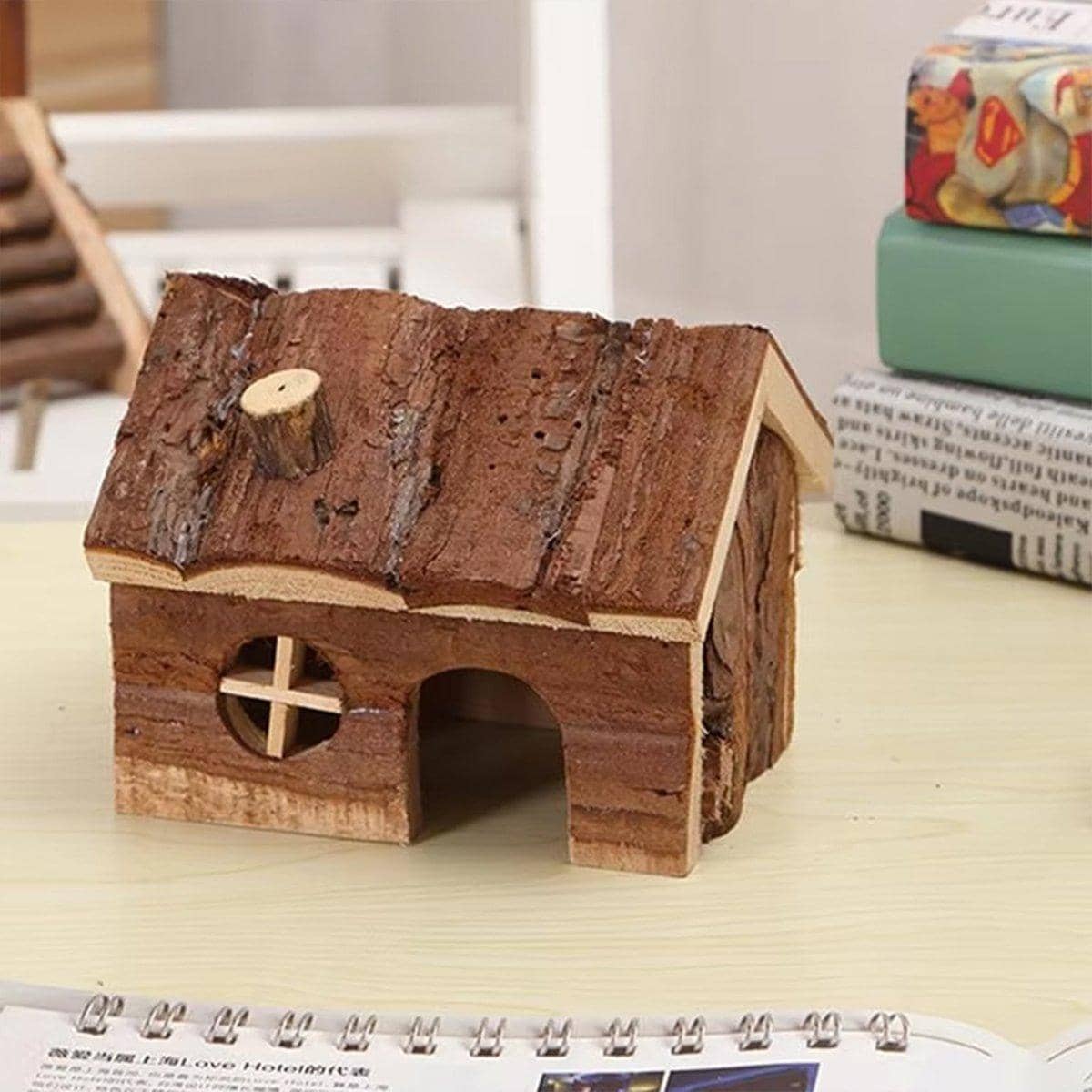 Wooden Hamster House Pet Nest Durable Small Animal Shelter - Small (15 x 11 x 12 cm) - view 5