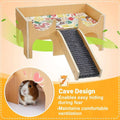 Wooden Hamster House with Stairs and Removable Mat, Small Pet Hut - view 5
